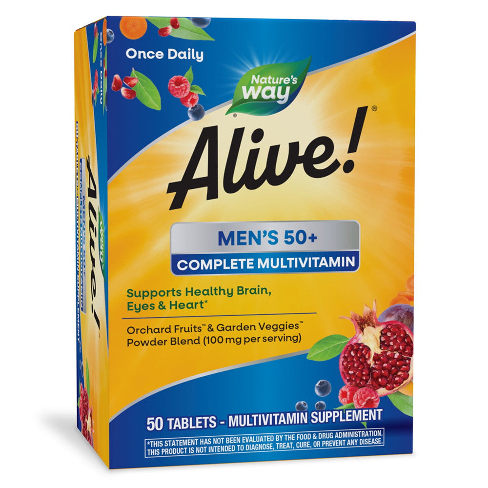 Nature's Way Alive Men's 50+ Multi-Vitamin Multi-Mineral Tablets, 50 Ea